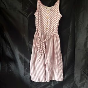 Girls pink and white stripped dress